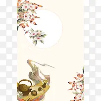 中国古风鲜花海报背景