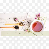 花茶花朵背景图