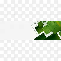 商务几何抽象绿色矩形背景banner