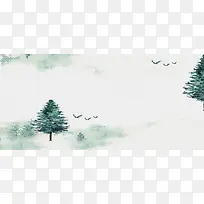 电商手绘绿色服装海报背景