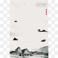 水墨风江山如画背景素材