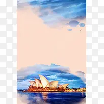 著名澳大利亚悉尼旅游海报背景