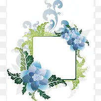 漂亮清新花纹花边公告牌矢量背景素材