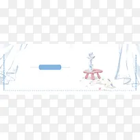 窗帘与猫咪文艺白色banner