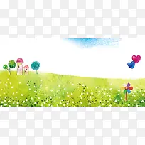 儿童卡通服装背景banner