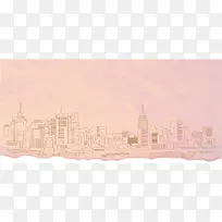 年终总结简约扁平粉色海报banner背景