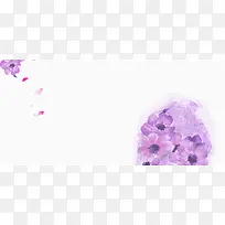 紫色花瓣梦幻banner背景