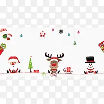 圣诞节白色卡通萌物banner