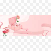 母亲节礼物粉色banner背景