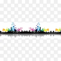 卡通城市剪影背景banner