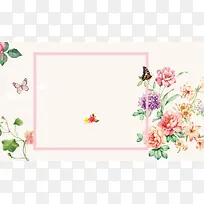 水彩手绘花朵春季新品海报背景模板