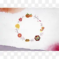 手绘水果墨迹平面广告