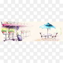 唯美温馨手绘banner