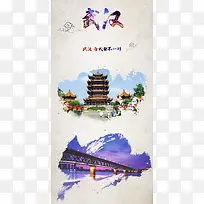武汉旅游海报背景模板