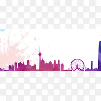 动画 紫色 城市