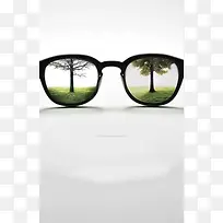 眼镜和树木环保背景模板大全