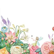 彩色手绘花背景图