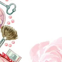 手绘水墨彩妆背景图