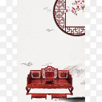 中式建筑中国风祥云灰色banner