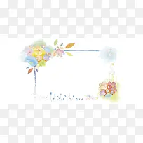 边框童趣花朵彩色banner背景
