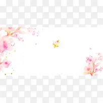 粉色花朵蝴蝶背景