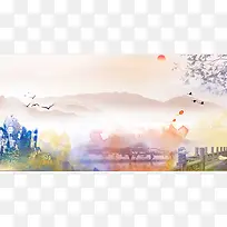 中国风传统山水风景