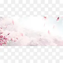 粉色桃花节花瓣背景素材