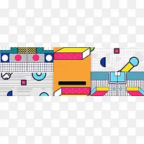 几何立体花纹方框banner背景