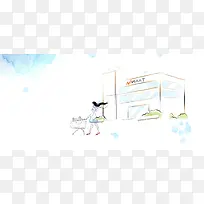 手绘时尚背景