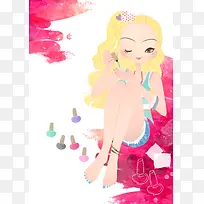 涂睫毛的女孩