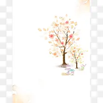 韩国樱花背景海报素材