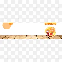 手绘食品活动汉堡橙色Banner