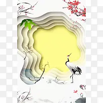 中国风古韵水墨画壁纸平面广告