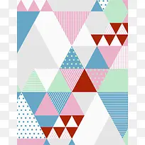 彩色三角几何图案平面广告