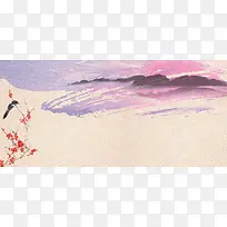 旅游渐变文艺紫色海报