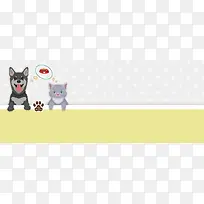 卡通宠物小清新简约黄色banner