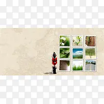 学生毕业纪念册青春照片墙背景banner