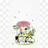 手绘女孩夏至未至海报