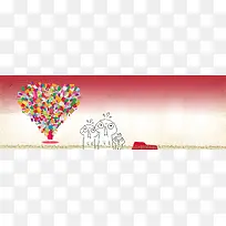 气球购物惊讶背景banner