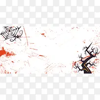 万圣节白色简约banner