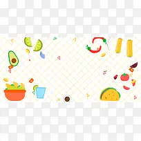 日系零食小图标几何文艺小清新扁平背景