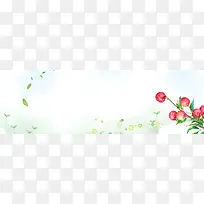 夏季荔枝上新简约中国风树叶蓝色背景