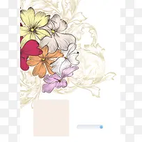 二维码扫描简笔画花朵背景