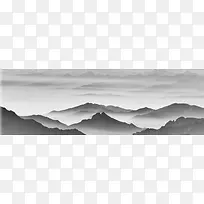 简约大气中国风水墨山川海报背景
