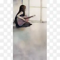 绘画风格H5背景素材