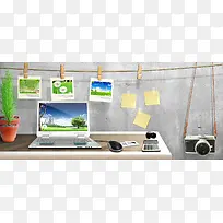 简约办公桌面背景banner装饰