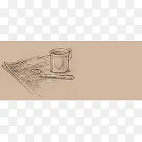 米色 素描 铅笔 手绘