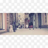 城市街道建筑风景摄影banner
