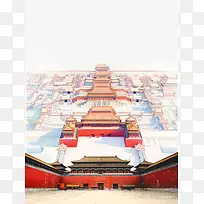 北京故宫旅行海报背景模板