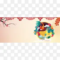 鸡年新春背景海报banner
